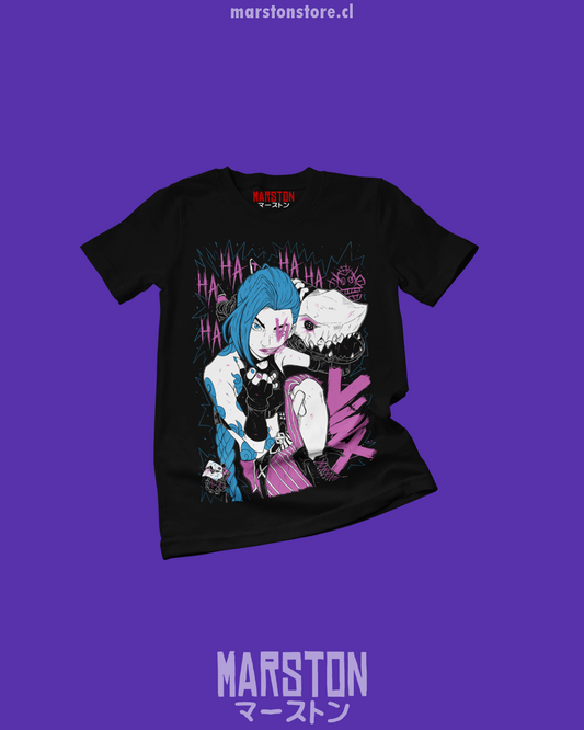 Polera negra de Arcane con Jinx