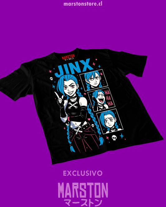 Polera negra de Arcane con Jinx