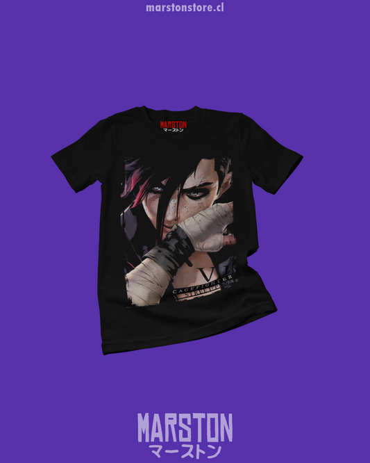 Polera negra de Arcane con Vi