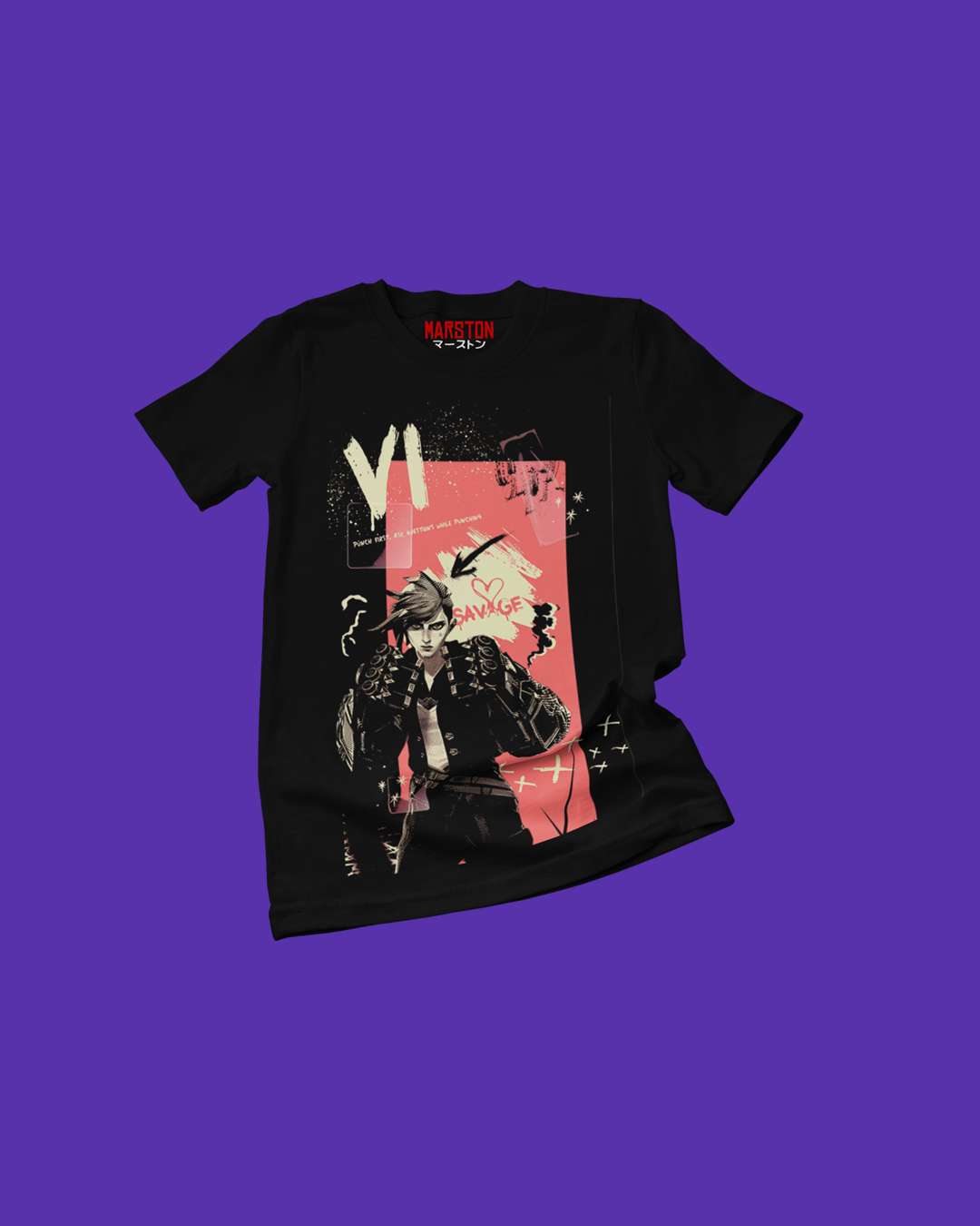 Polera negra de Arcane con Vi