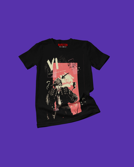 Polera negra de Arcane con Vi