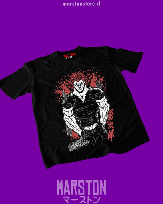 Polera negra de Baki con Yujiro Hanma