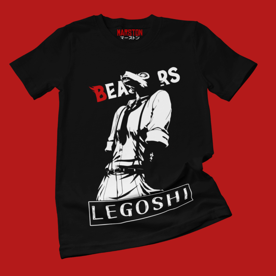 Polera negra de Beastars con Legoshi