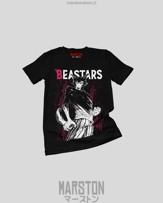 Polera negra de Beastars con Legoshi
