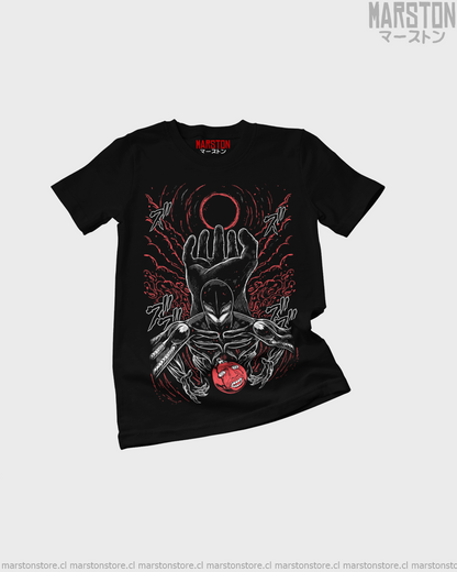 Polera negra de Berserk con diseño de Griffith