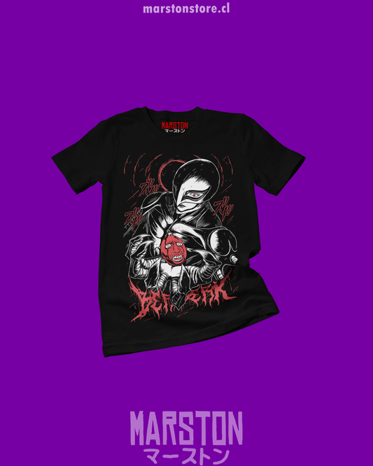 Polera negra de Berserk con diseño de Griffith