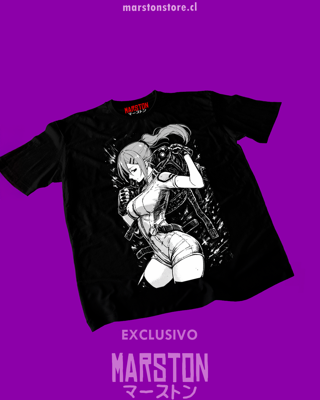 Polera negra de Black Torch con Ichika Kishimojin