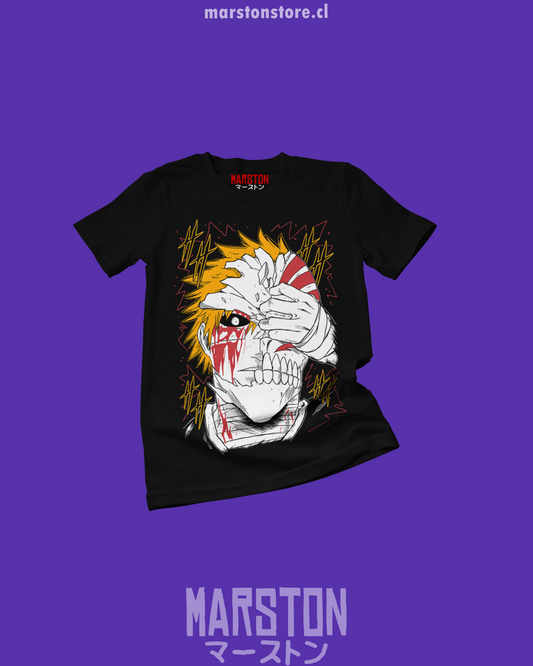Polera negra de Bleach con diseño anime