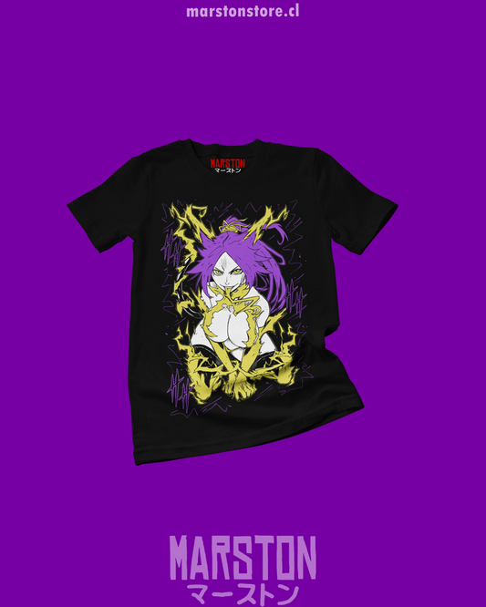 Polera negra de Bleach con diseño anime
