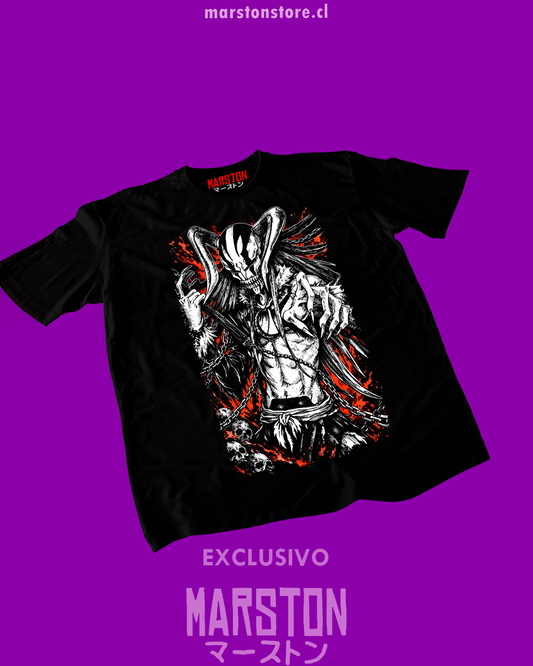 Polera negra de Bleach con diseño anime