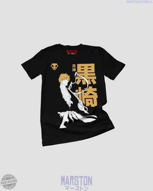 Polera negra de Bleach con Ichigo Kurosaki