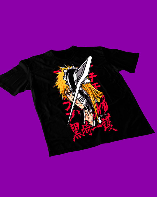 Polera negra de Bleach con Ichigo Kurosaki