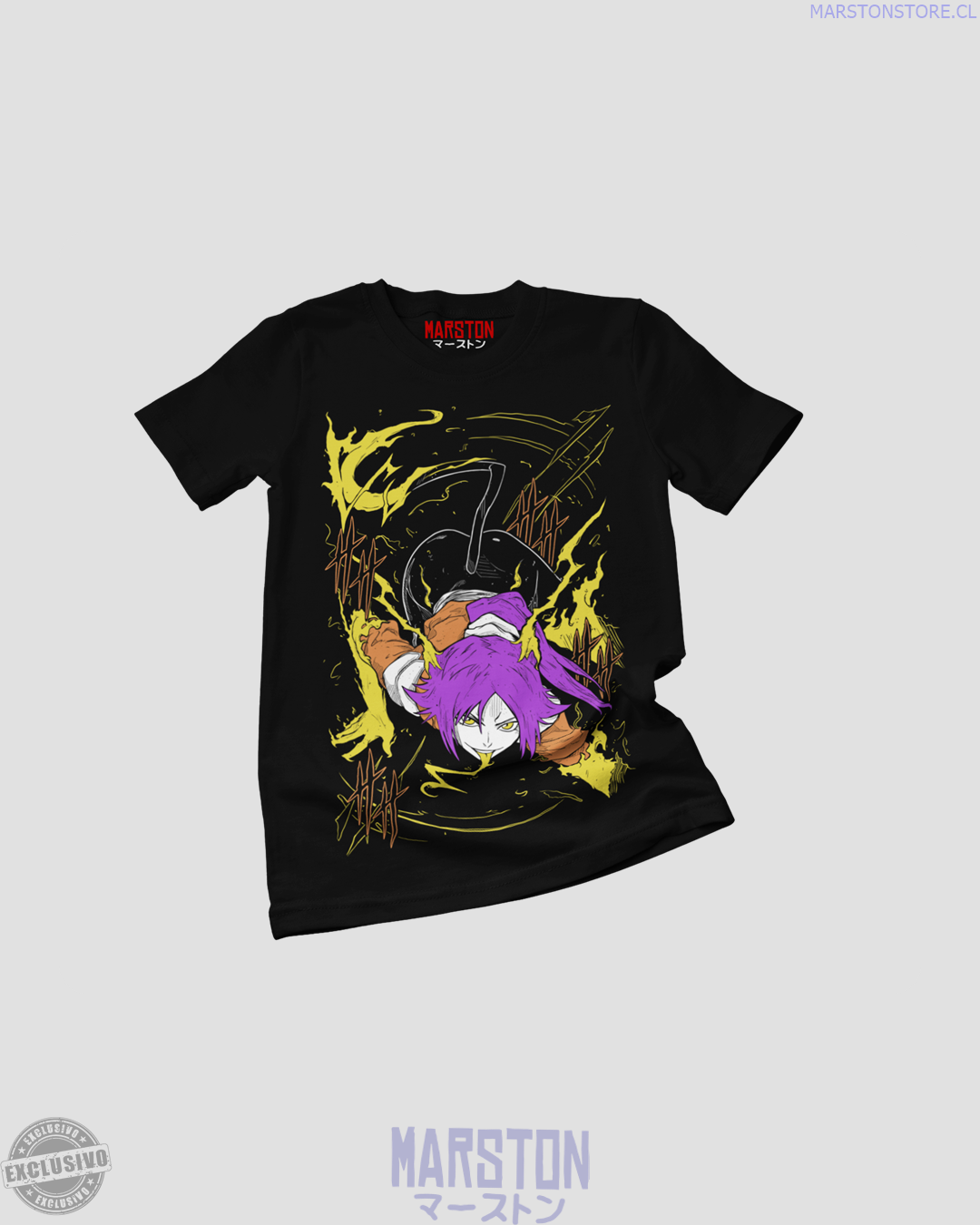 Polera negra de Bleach con Yoruichi Shihoin