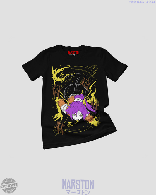 Polera negra de Bleach con Yoruichi Shihoin