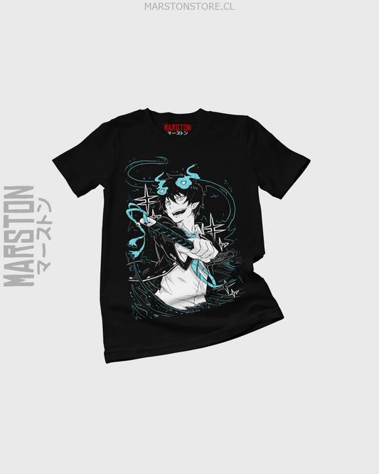 Polera negra de Blue Exorcist