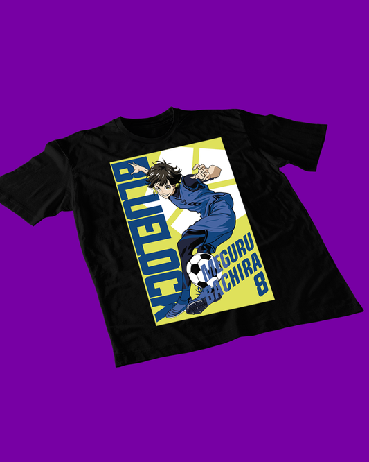 Polera negra de Blue Lock con diseño anime