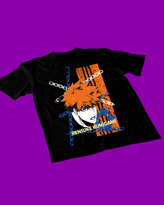 Polera negra de Blue Lock con diseño anime
