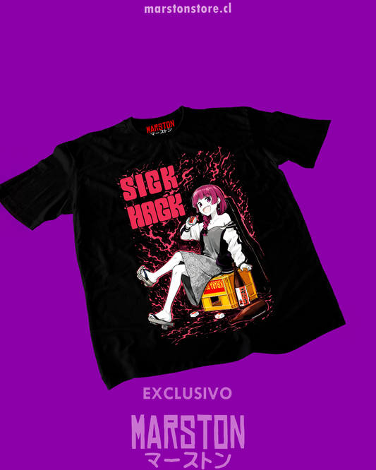 Polera negra de Bocchi the Rock! con Kikuri Hiroi