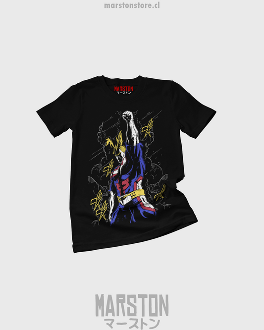 Polera negra de Boku no Hero Academia (My Hero Academia) con All Might