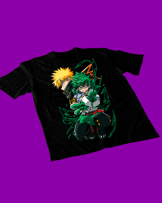 Polera negra de Boku no Hero Academia (My Hero Academia) con diseño anime