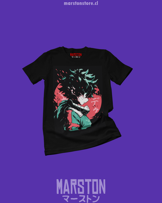 Polera negra de Boku no Hero Academia (My Hero Academia) con Izuku Midoriya