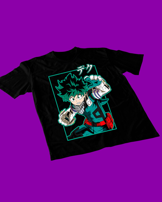 Polera negra de Boku no Hero Academia (My Hero Academia) con Izuku Midoriya