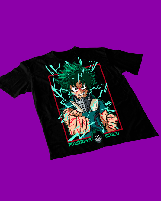 Polera negra de Boku no Hero Academia (My Hero Academia) con Izuku Midoriya