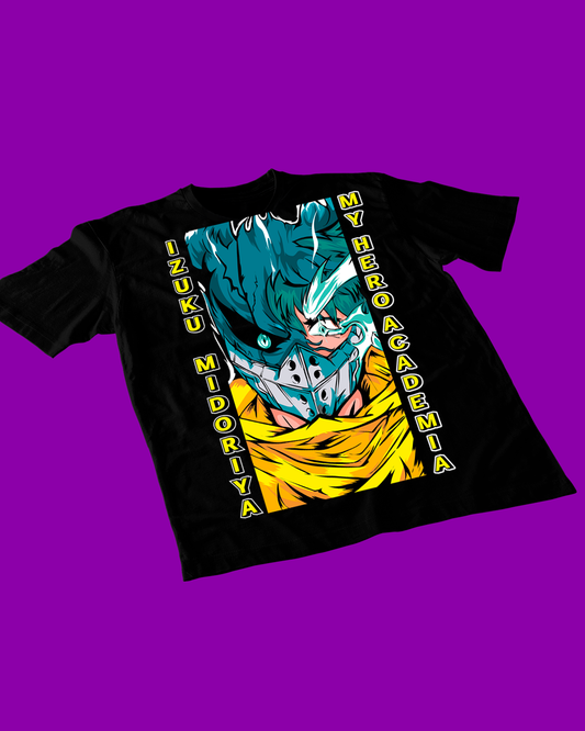Polera negra de Boku no Hero Academia (My Hero Academia) con Izuku Midoriya