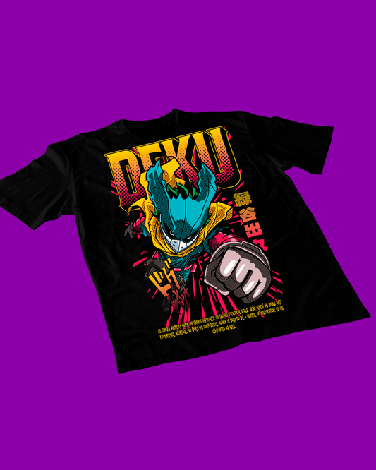 Polera negra de Boku no Hero Academia (My Hero Academia) con Izuku Midoriya