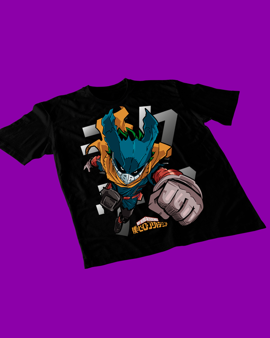 Polera negra de Boku no Hero Academia (My Hero Academia) con Izuku Midoriya