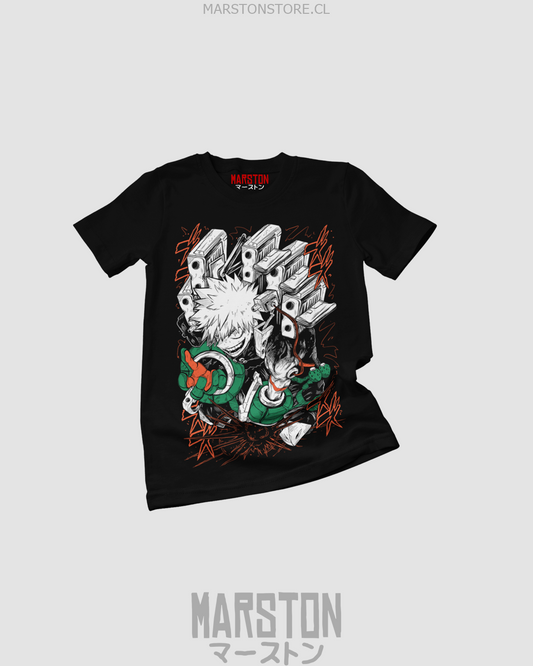 Polera negra de Boku no Hero Academia (My Hero Academia) con Katsuki Bakugo
