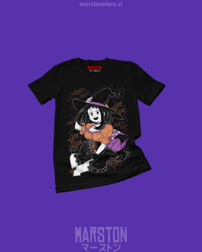 Polera negra de Boku no Hero Academia (My Hero Academia) con Ochaco Uraraka en diseño Halloween