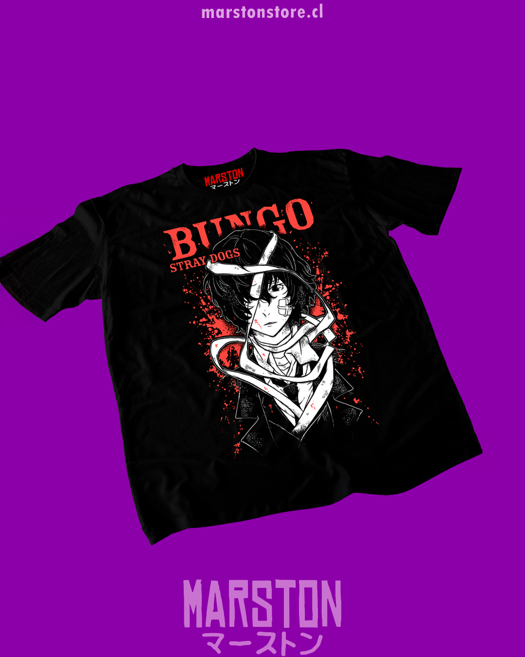 Polera negra de Bungou Stray Dogs
