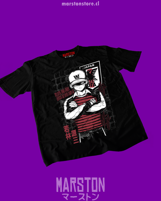 Polera negra de Captain Tsubasa con Genzo Wakabayashi (Benji Price)