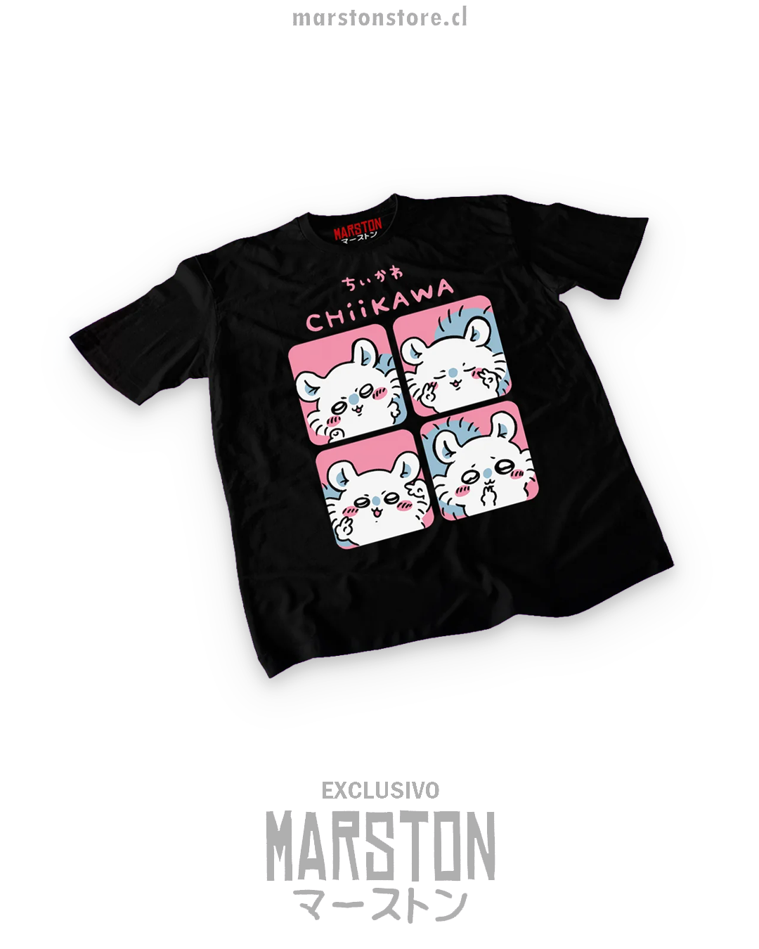 Polera negra de Chiikawa