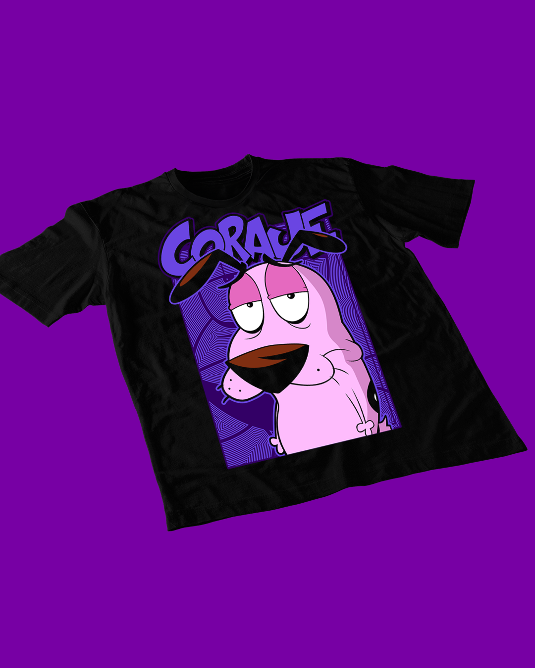 Polera negra de Coraje el perro cobarde