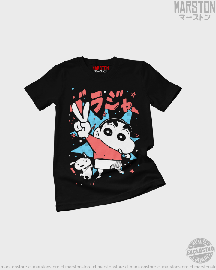 Polera negra de Crayon Shin-chan (Shin Chan)