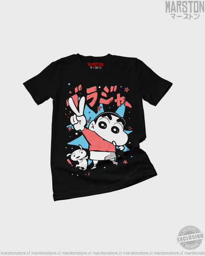 Polera negra de Crayon Shin-chan (Shin Chan)