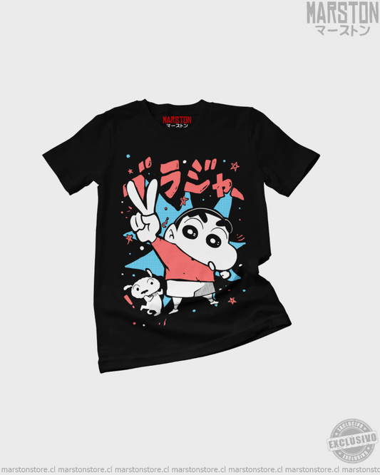 Polera negra de Crayon Shin-chan (Shin Chan)