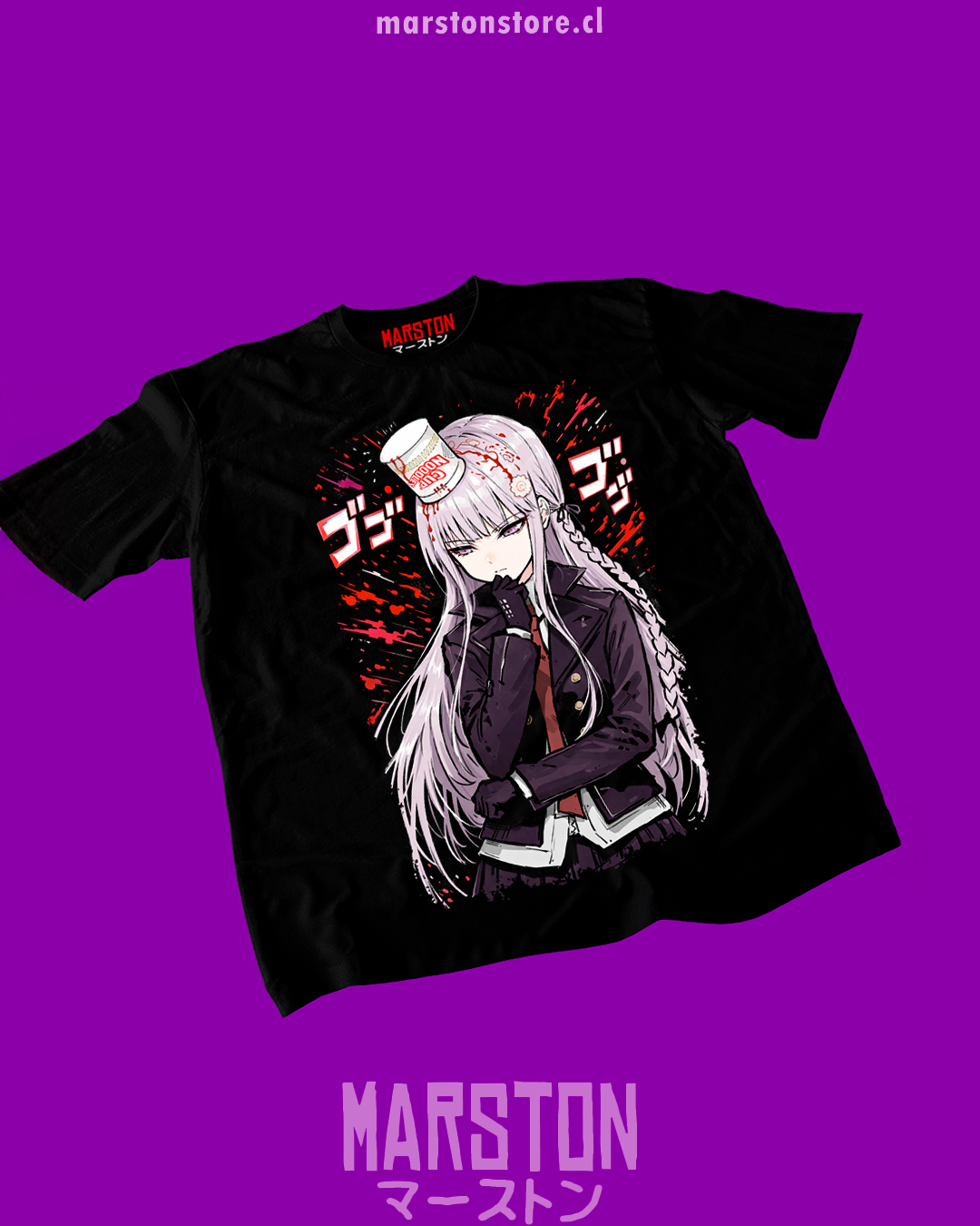 Polera negra de Danganronpa con Kyoko Kirigiri
