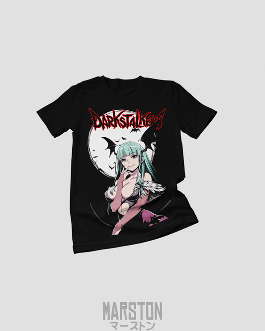 Polera negra de Darkstalkers con Morrigan Aensland