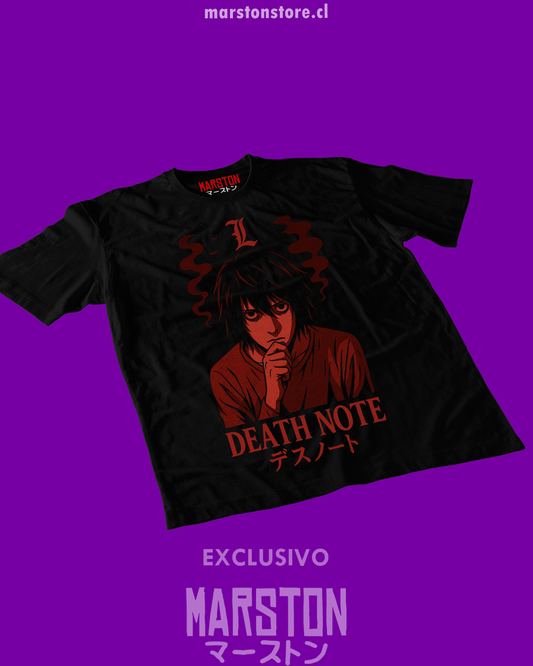 Polera negra de Death Note con L