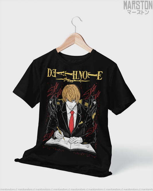 Polera negra de Death Note con Light Yagami (Kira)
