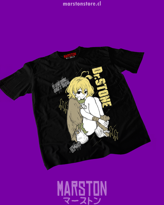 Polera negra de Dr. Stone con Suika