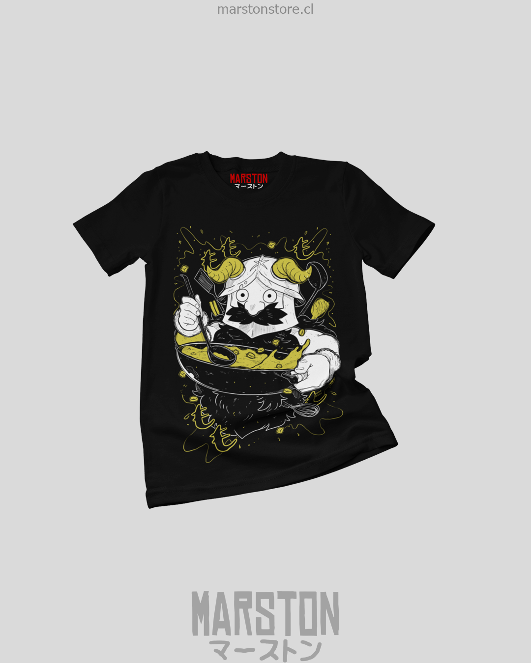 Polera negra de Dungeon Meshi con Senshi