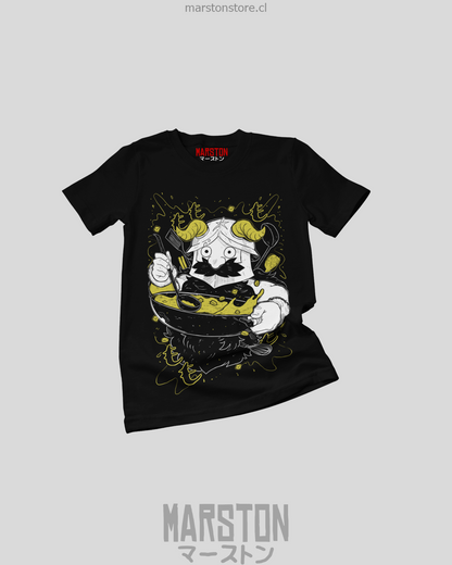 Polera negra de Dungeon Meshi con Senshi