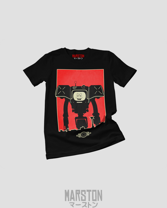 Polera negra de Fallout: New Vegas con Securitron