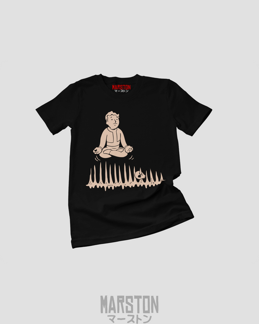 Polera negra de Fallout con Vault Boy