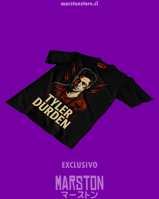 Polera negra de Fight Club con Tyler Durden