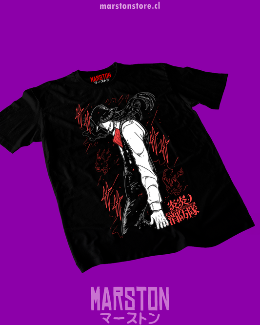 Polera negra de Fire Force